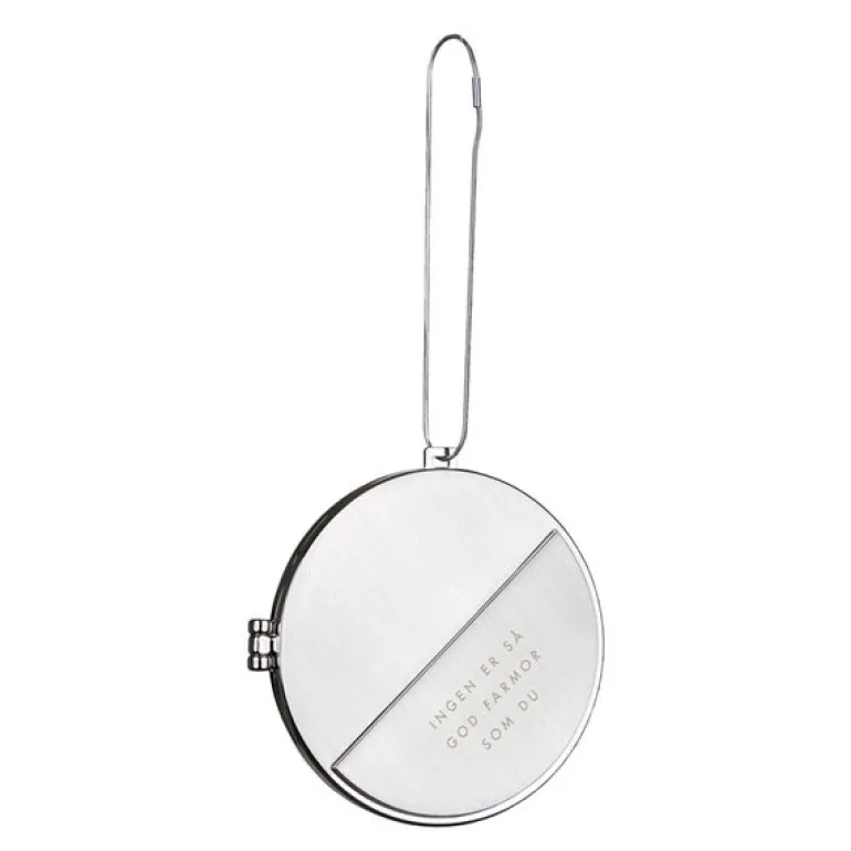 Julepynt medaljong m/fotoramme 7x7 cm farmor sølv