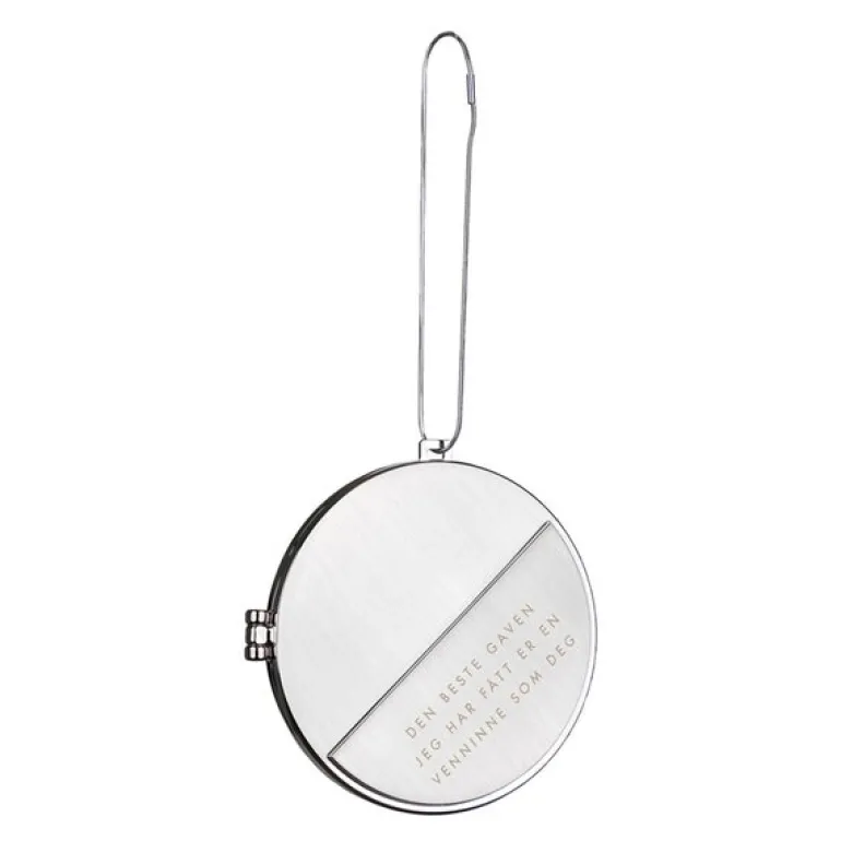 Julepynt medaljong m/fotoramme 7x7 cm venninne sølv