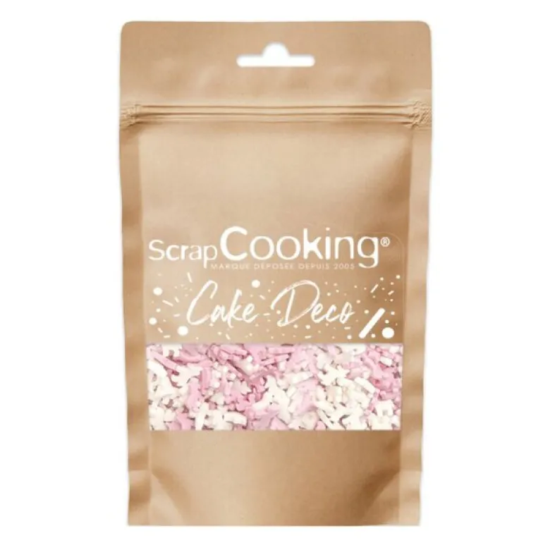 Kakestrø enhjørning 50 g rosa/hvit