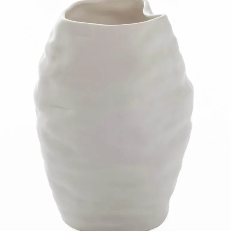 Keramikkvase 20x14 cm hvit