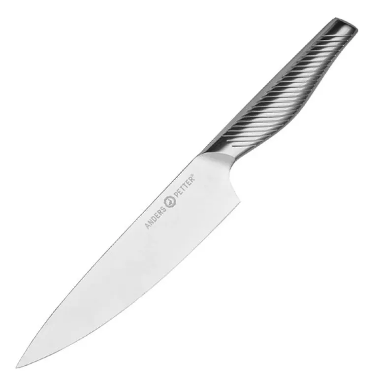 Kokkekniv 34 cm børstet stål