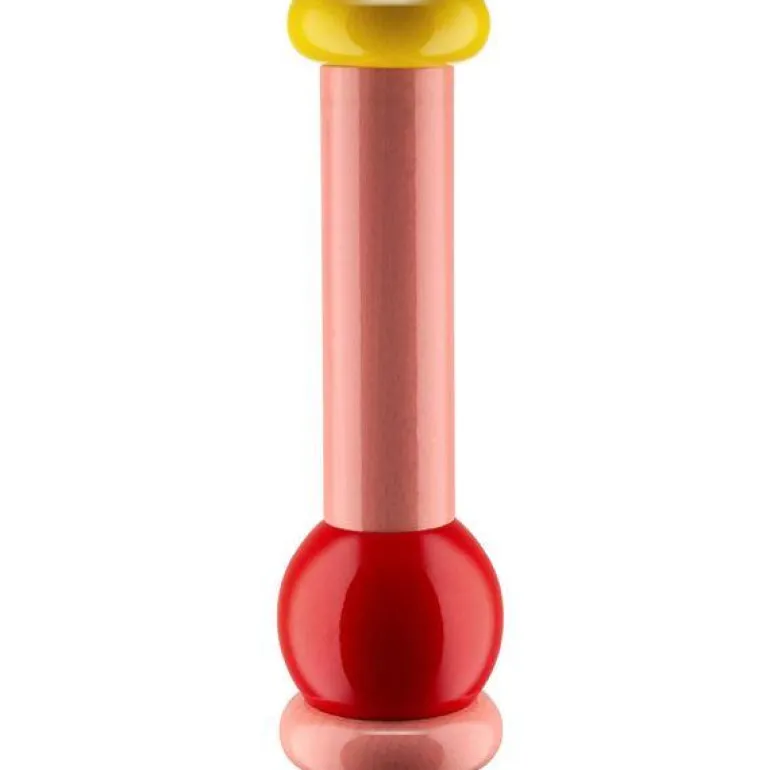 Krydderkvern 23 cm rosa/rød/gul