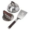 Kuro burgerpresse smashjern sett 3 deler brun/rustfri
