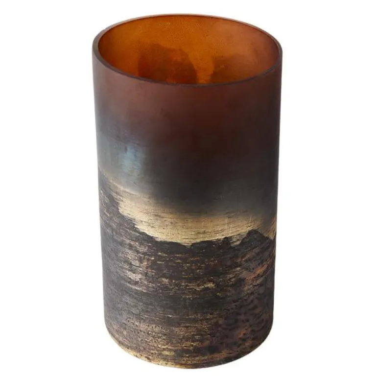 Lana vase 25 cm brun/gull