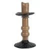 Lara lysestake 22 cm beige/svart