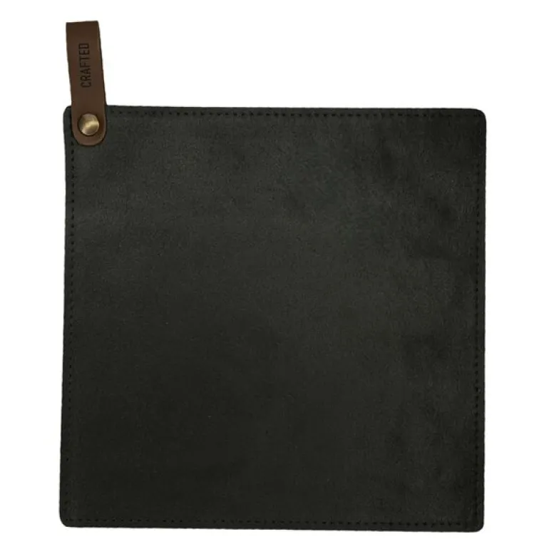 Leather gryteklut 21x21 cm svart