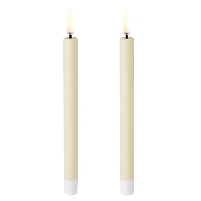 LED kronelys 2 stk hvit