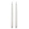 LED kronelys 2,2x22 cm 2 stk ivory