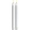 LED kronelys 2x24 cm hvit