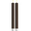 LED kronelys 2x24 cm mokka