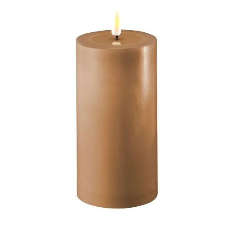 LED kubbelys 7,5×15 cm caramel