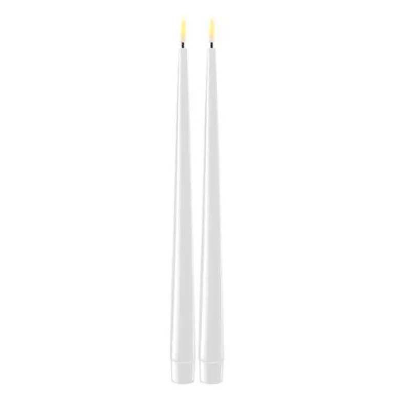 LED shiny dinner 2,2x28 cm 2 stk hvit