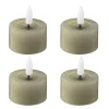LED telys 4,5x2,5 cm 4 stk green leaf
