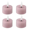 LED telys 4,5x2,5 cm 4 stk pastel rose