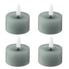 LED telys 4,5x2,5 cm 4 stk sage