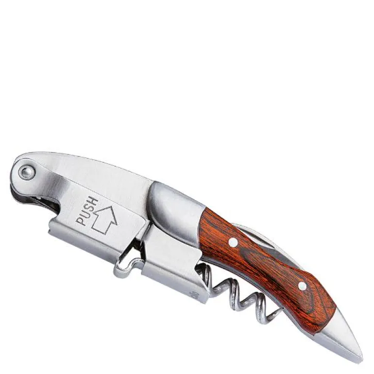 Legno servitørkniv i stål/tre med 3 funksjoner