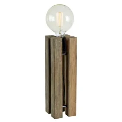 Lodge bordlampe 36 cm brunbeiset