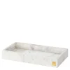Marmorbrett med kant 30x15 cm hvit