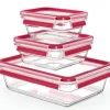 MasterSeal matboks 3 deler 0,45L/0,8L/2L rød