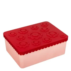 Matboks i plast treroms blomst rød/rosa