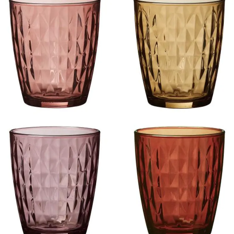 Mosaic vannglass 34 cl 4 stk shades of red