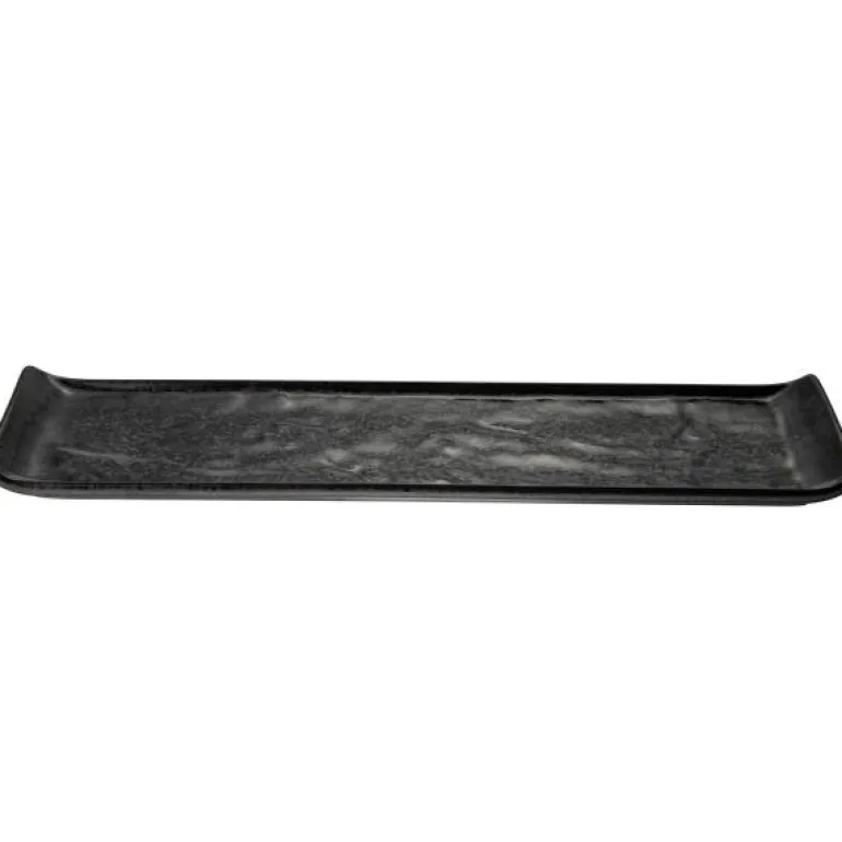 Mörke tallerken rektangulær 30x10 cm svart