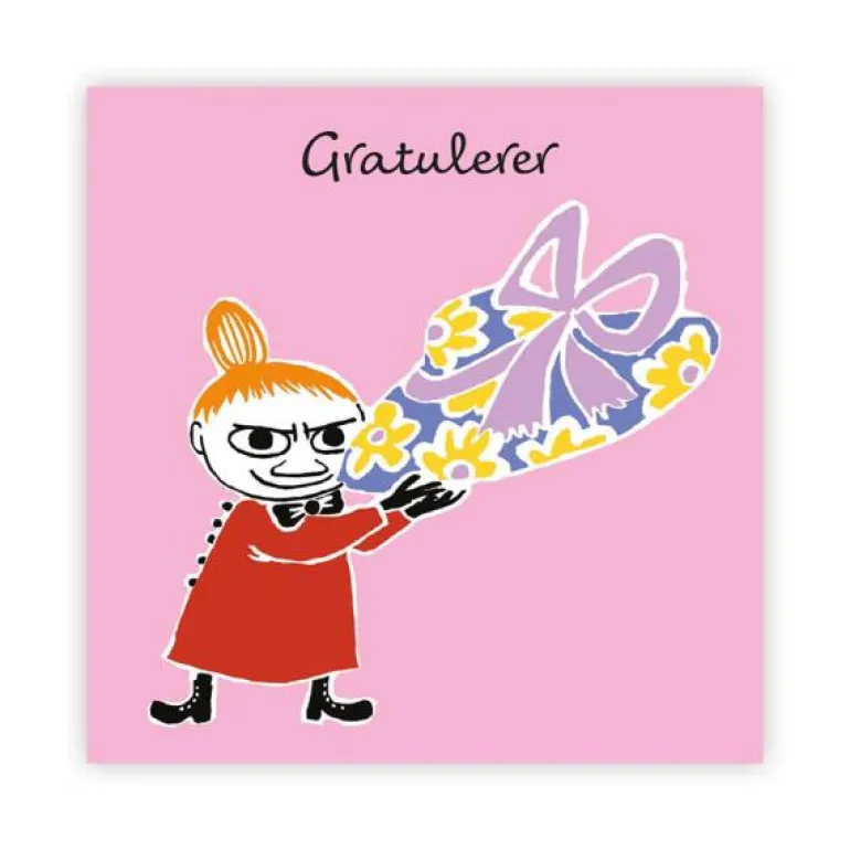 Mummi kort dobbelt Gratulerer rosa