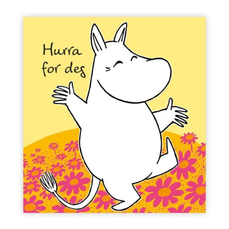 Mummi kort dobbelt Hurra for deg gul