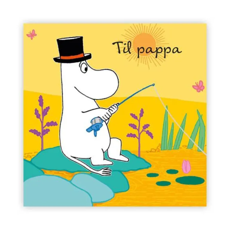Mummi kort dobbelt Til pappa gul