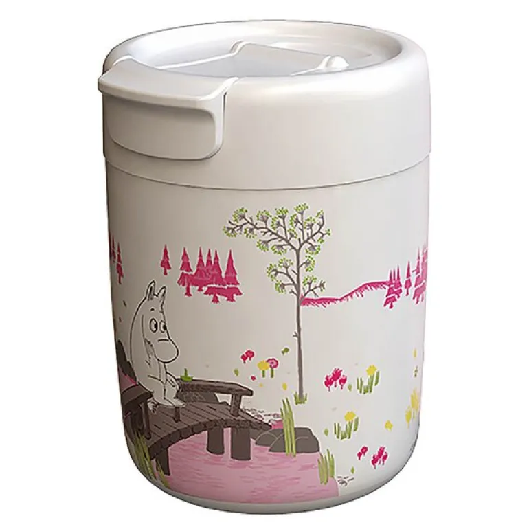 Mummi termokopp 32 cl rosa/hvit