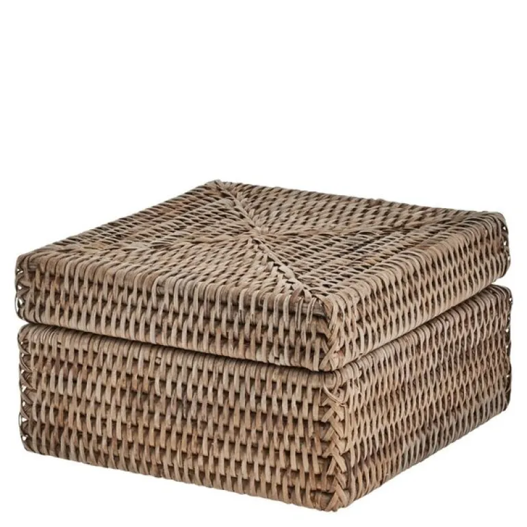 Norah oppbevaringsboks m/lokk 18x18 cm natur