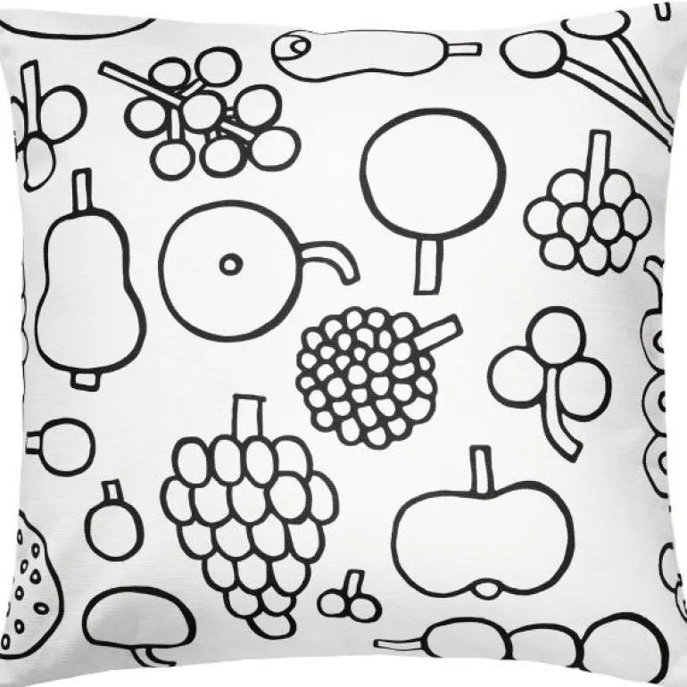 Oiva Toikka Collection putetrekk 47x47 cm frutta svart/hvit