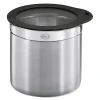 Oppbevaringsboks 1,4 L 12x12,5 cm stål/klar/svart