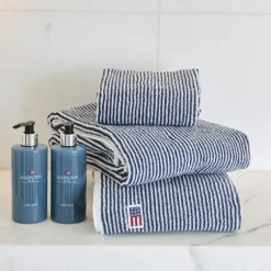 Original håndkle 50x70 cm stripet hvit/navy