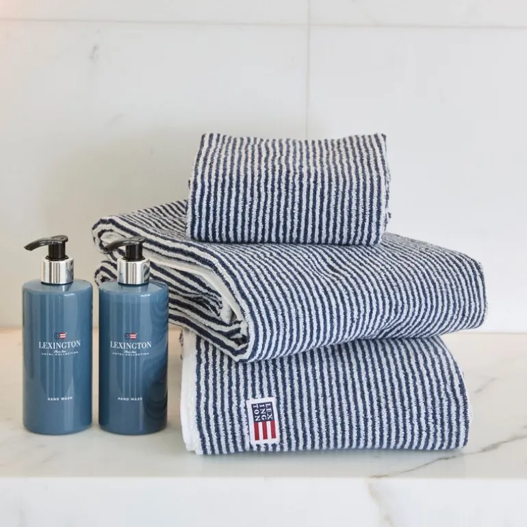 Original håndkle 50x70 cm stripet hvit/navy