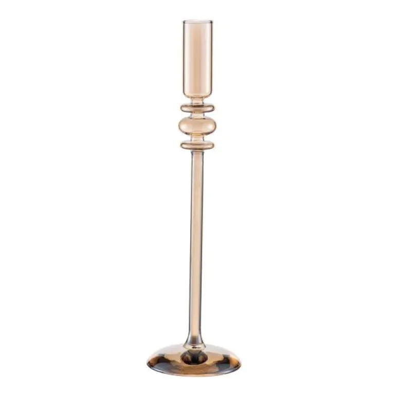Ornate lysestake 30 cm champagnefarget luster