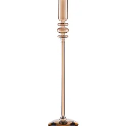 Ornate lysestake 35 cm champagnefarget luster