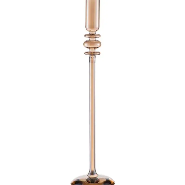 Ornate lysestake 35 cm champagnefarget luster