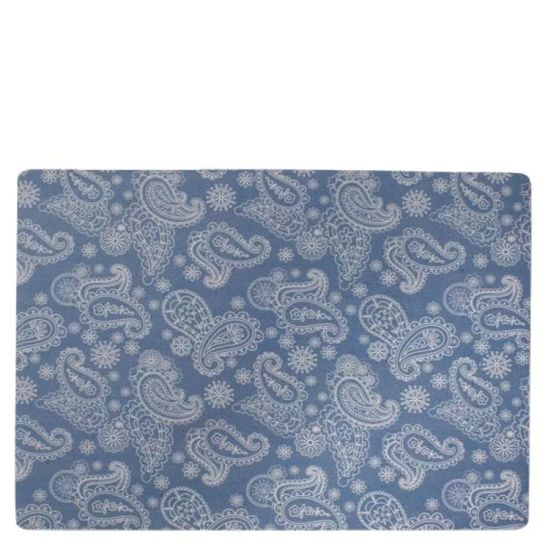 Paisley bordbrikke 43x30 cm blå