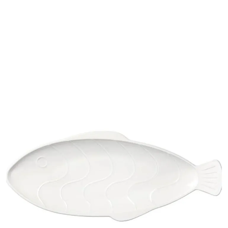 Pesce tallerken fisk 17,6x41,4 cm hvit