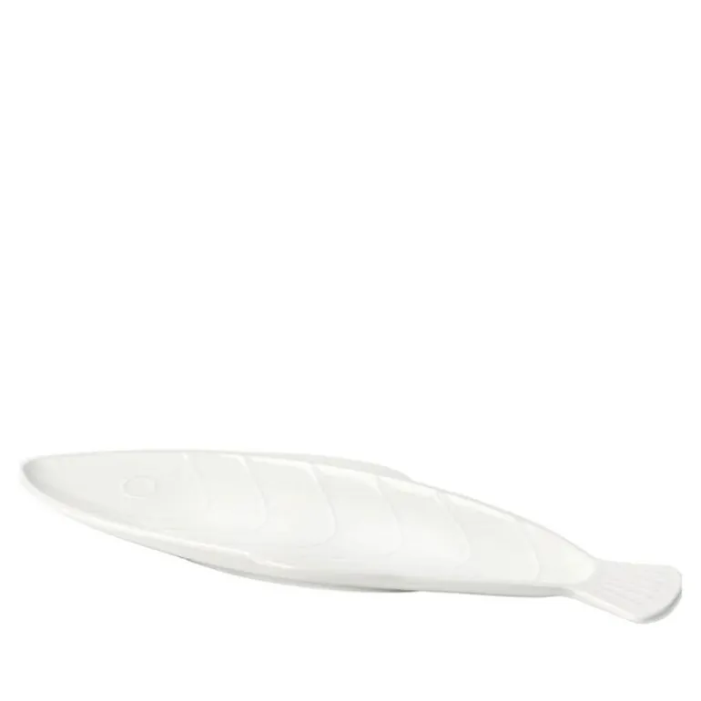 Pesce tallerken fisk 17,6x41,4 cm hvit