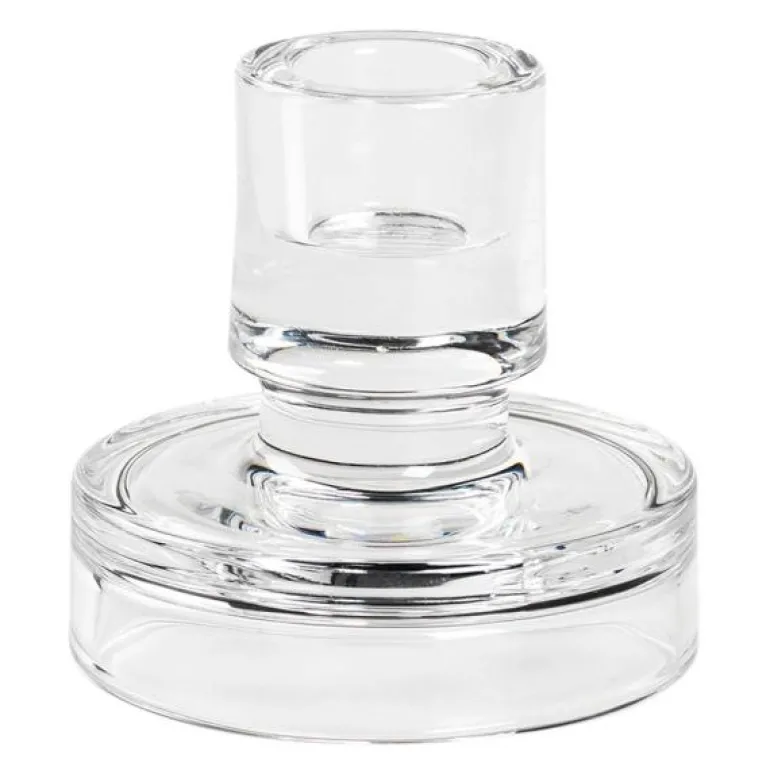 Petra lysestake 8 cm klart glass