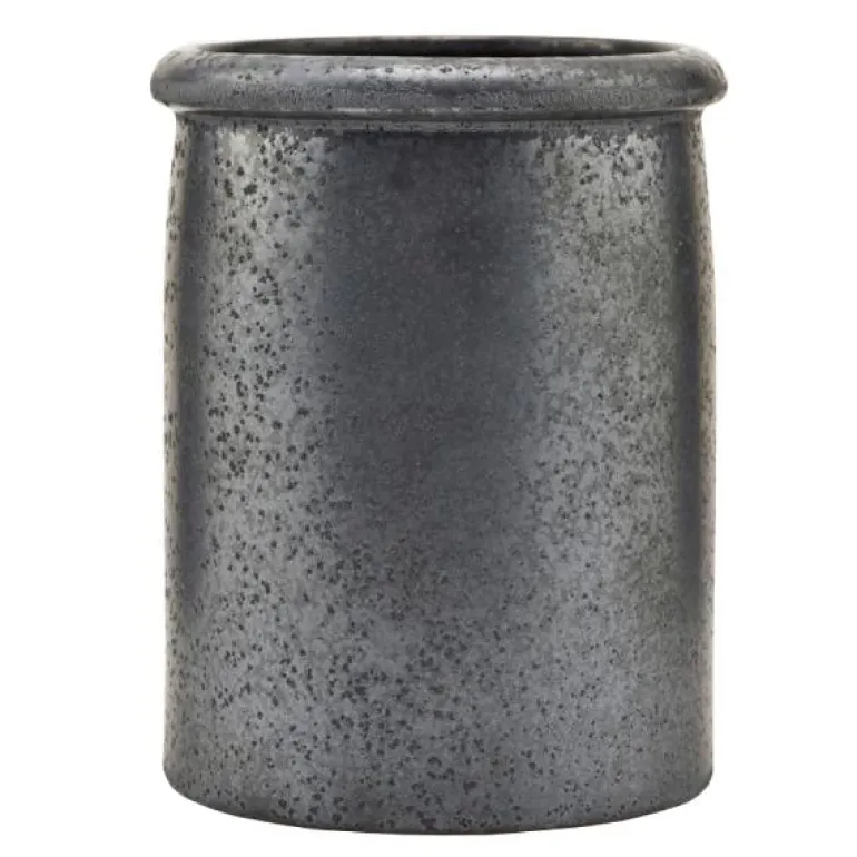 Pion krukke 15x11,5 cm svart/brun