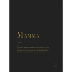 Poster mamma 30x40 cm svart