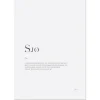 Poster Sjø 30x40 cm hvit