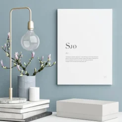 Poster Sjø 30x40 cm hvit