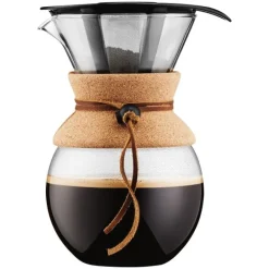 Pour Over kaffebrygger 1 L/8 kopper filter/kork