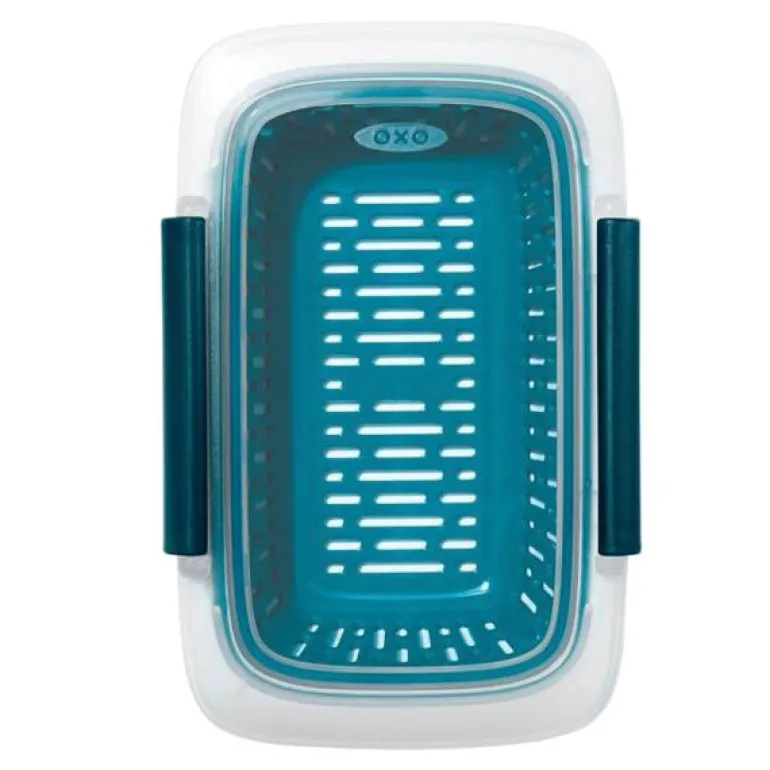 Prep & go container m/dørslag 450 ml grønn