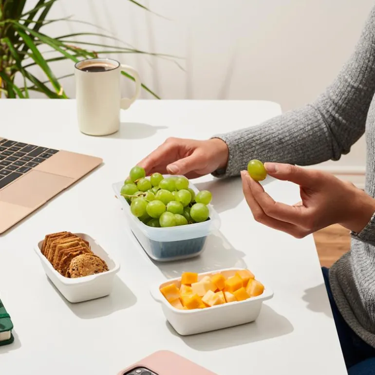Prep & go container m/dørslag 450 ml grønn