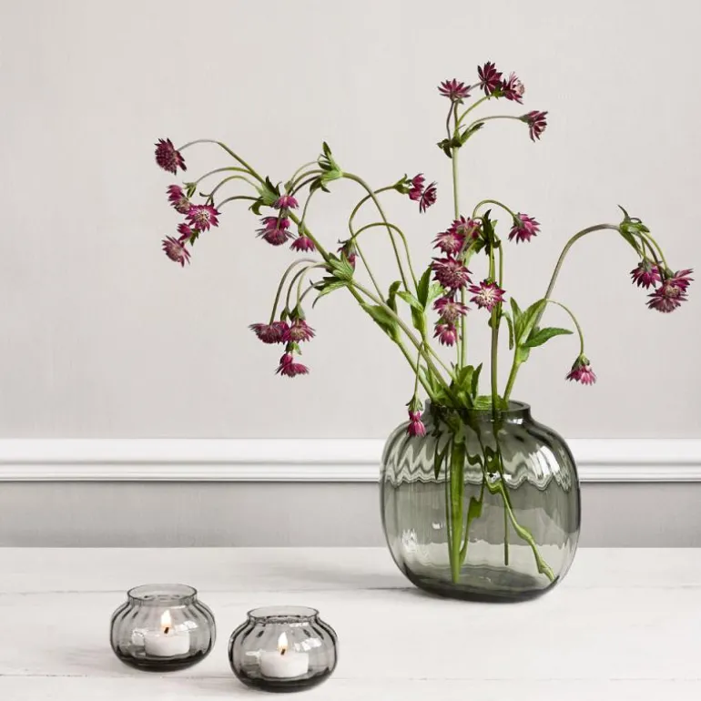 Primula oval vase 17,5 cm smoke